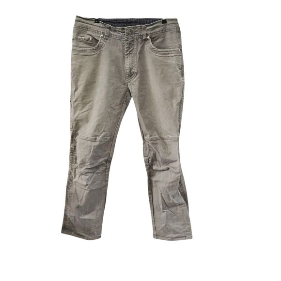 Kuhl Rebel Pants Mens 34x32 Brown Vintage Patina Dye Articulated Knee Workwear - Picture 1 of 11